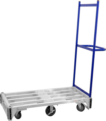 Omcan 45587 welded aluminum stocking cart with blue steel handle