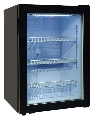 Omcan FR-CN-0098NB 23 inch black countertop display freezer with one glass door