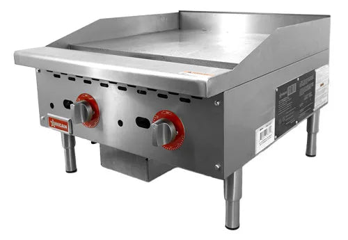 Omcan CE-CN-G24-TP 24 inch countertop gas griddle two burners thermostatic control