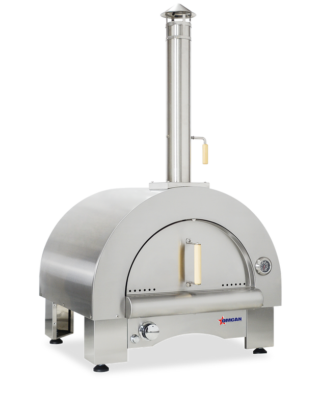 Omcan CE-CN-0082T-WG countertop wood burning and propane pizza oven