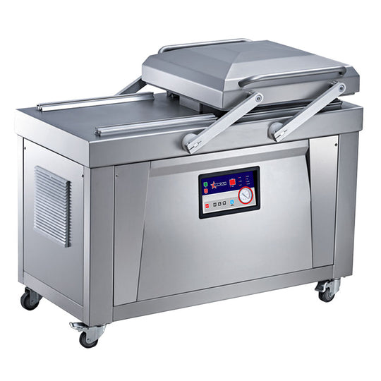Omcan VP-CN-0600 double chamber vacuum packaging machine with 4 seal bars