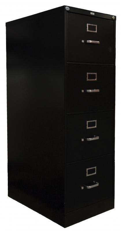 Omcan 13074 charcoal black legal vertical file cabinet with four drawers