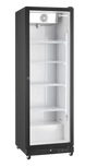 Omcan RE-CN-0450B 26 inch black one glass door display refrigerator with LED light