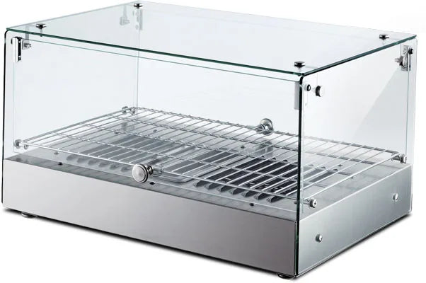 Omcan DW-CN-0035 22 inch single shelf countertop display warmer with square glass