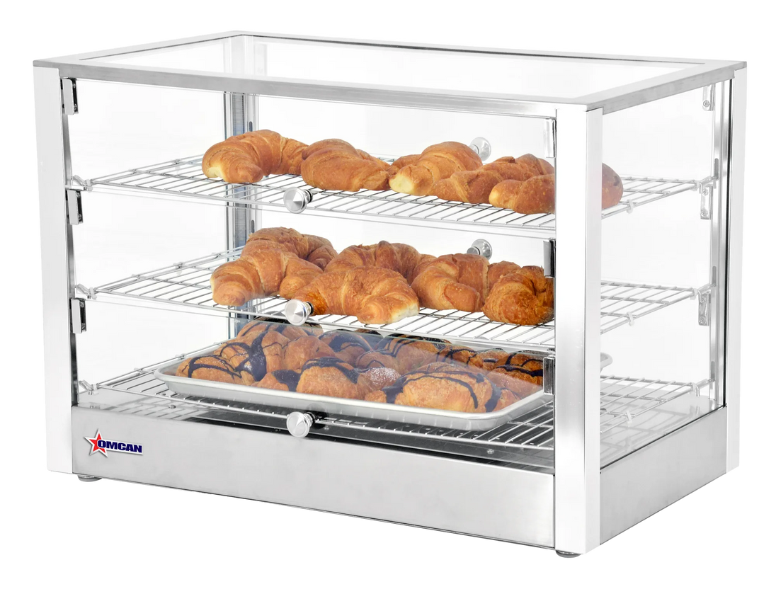 Omcan DW-CN-0115L 28 inch countertop display warmer with three shelves