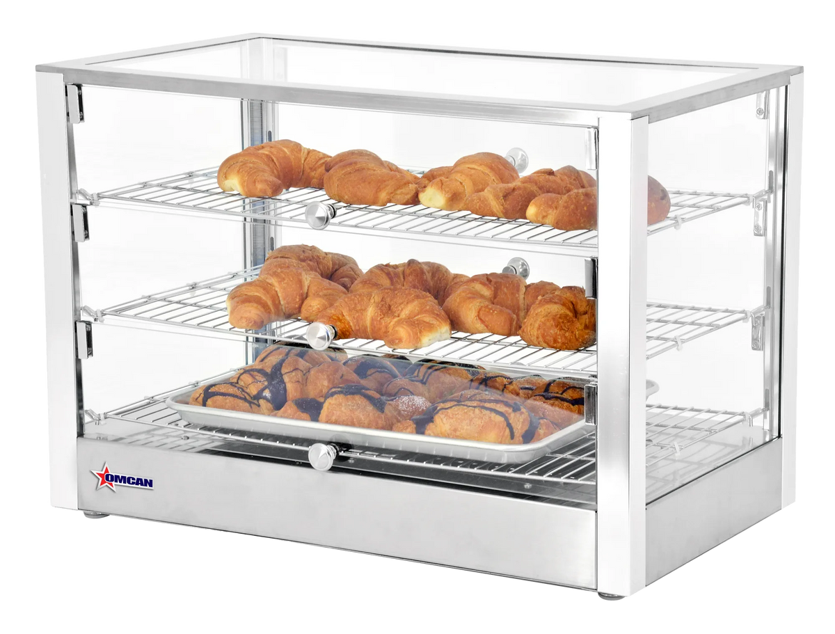 Omcan DW-CN-0115L 28 inch countertop display warmer with three shelves