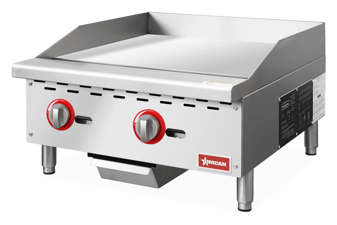 Omcan CE-CN-G24-M 24 inch countertop gas griddle with two burners
