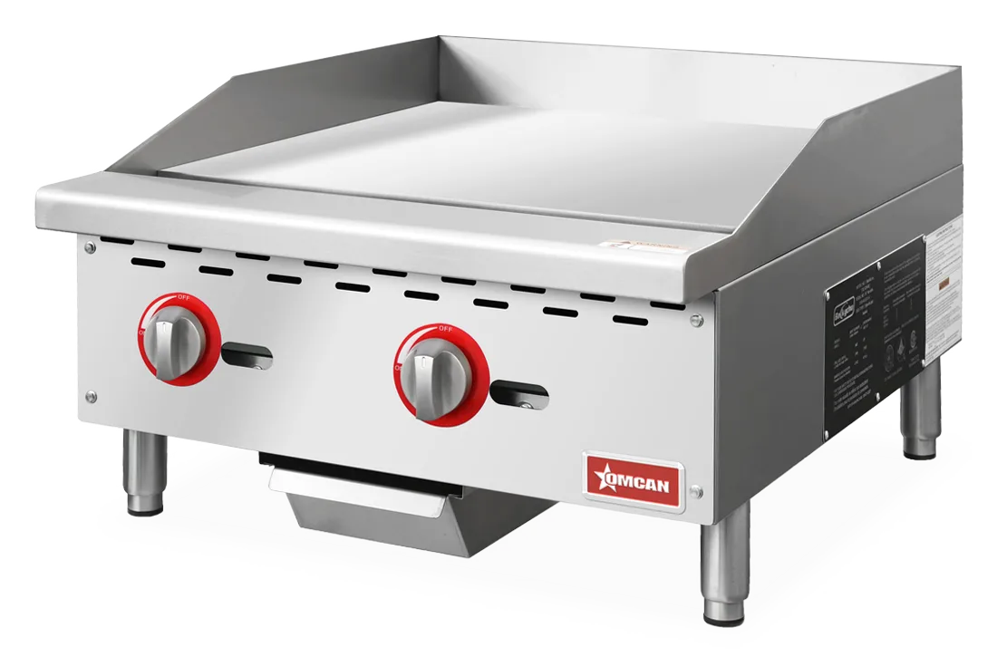 Omcan CE-CN-G24-M 24 inch countertop gas griddle with two burners