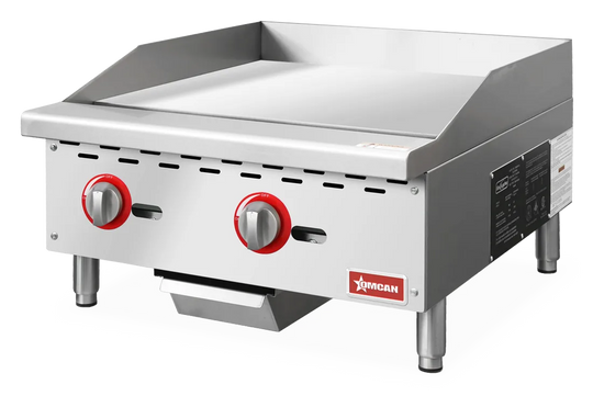 Omcan CE-CN-G24-M 24 inch countertop gas griddle with two burners