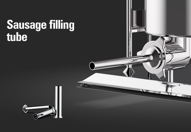 Omcan 47500 33 lb vertical manual sausage stuffer stainless steel
