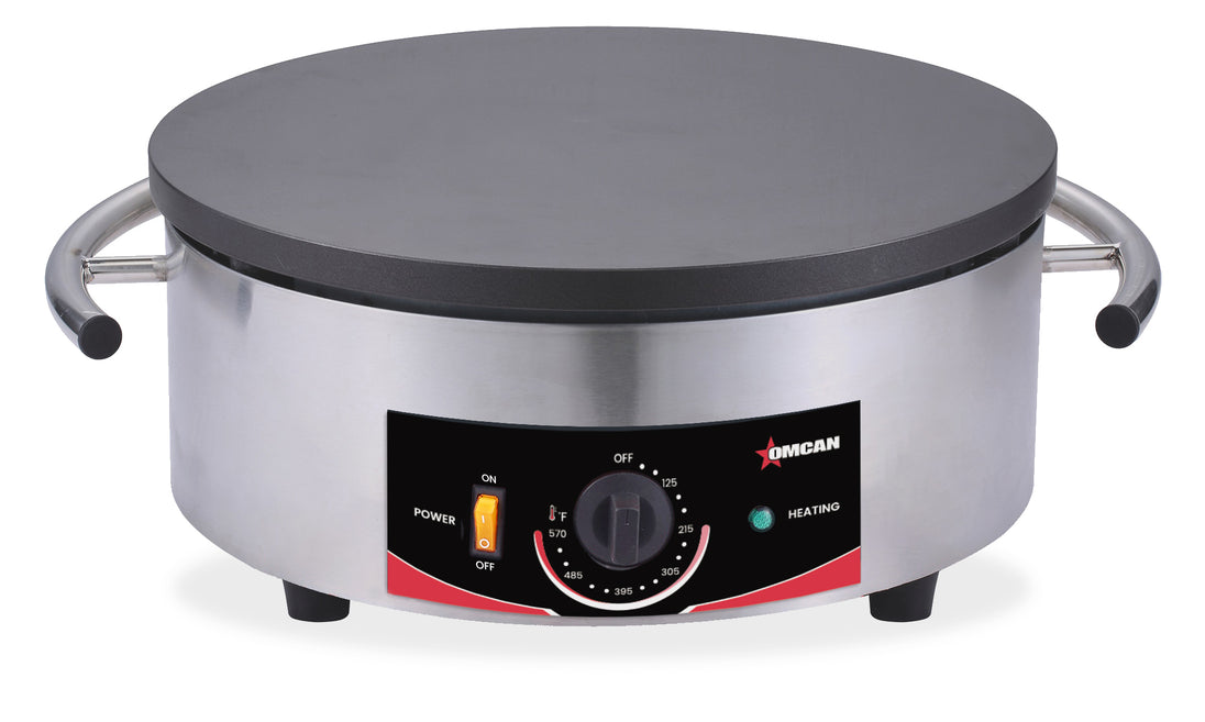 Omcan CE-CN-0400R 16 inch portable round electric cast iron crepe maker