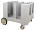 Omcan 80922 gray dish caddy with six adjustable dividers and vinyl cover