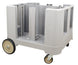 Omcan 80922 gray dish caddy with six adjustable dividers and vinyl cover