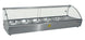 Omcan DW-CN-0006 44 inch curved glass countertop display warmer with six pans