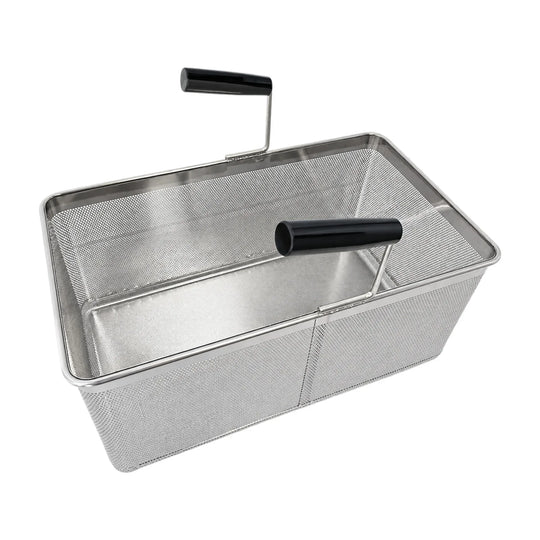 Omcan 49149 full size rectangular pasta cooker basket with two handles