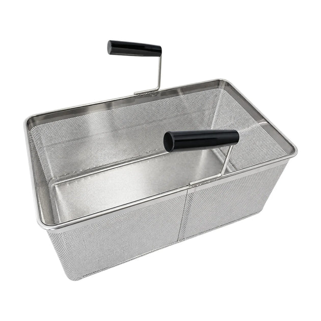 Omcan 49149 full size rectangular pasta cooker basket with two handles