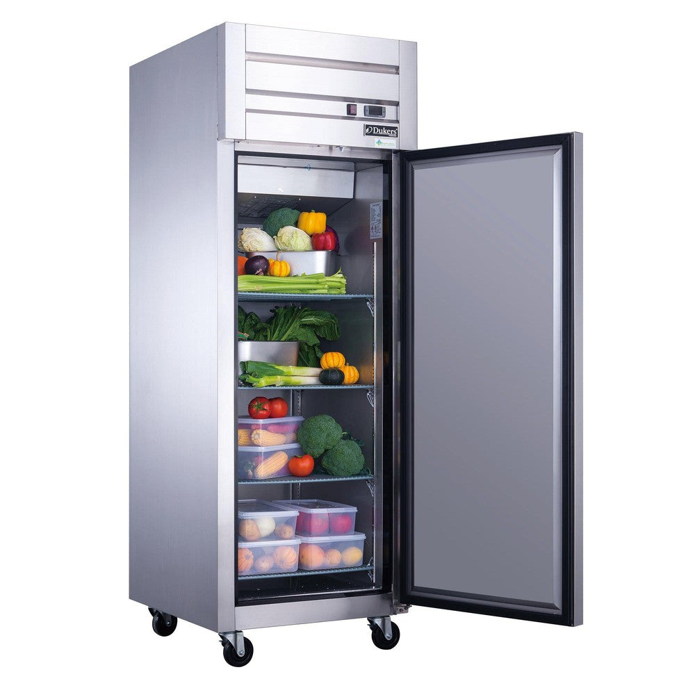 Dukers D28AR reach-in refrigerator shown in a commercial kitchen