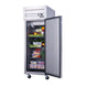Dukers D28AR reach-in refrigerator recessed door handle detail
