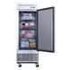 Dukers D28F reach-in freezer interior with four adjustable wire shelves
