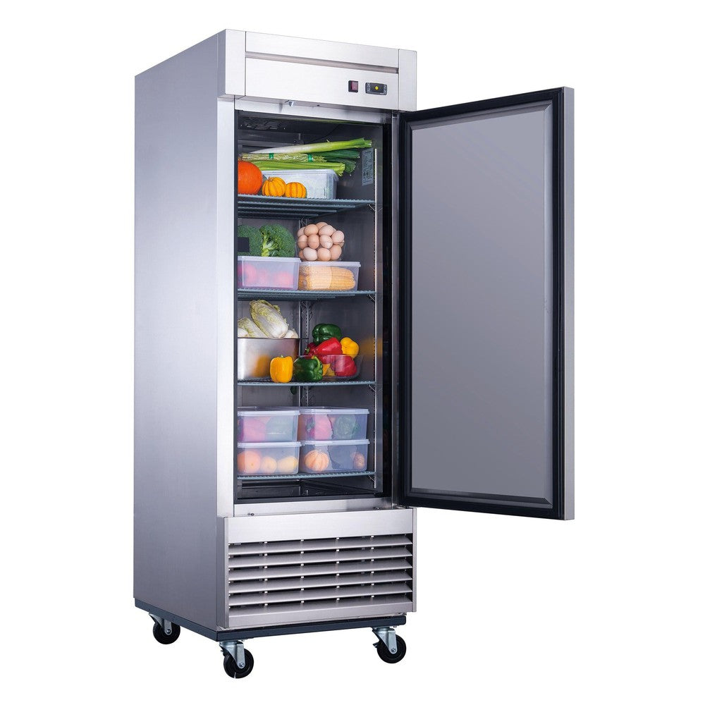 Dukers D28R reach-in refrigerator installed in a commercial kitchen