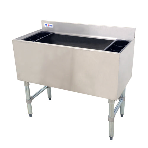 Omcan 43478 36 inch stainless steel insulated ice bin with cold plate