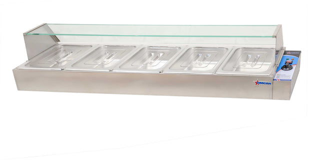 Omcan FW-CN-1435 57 inch bain marie with five half size pans