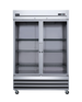 Omcan RE-CN-0041-G-HC glass door reach-in refrigerator angled view