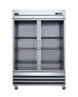 Omcan RE-CN-0041-G-HC glass door reach-in refrigerator angled view