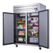 Dukers D55AF reach-in freezer recessed handle and control panel detail