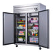Dukers D55AR reach-in refrigerator recessed handle and control panel detail