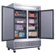 Dukers D55F two door reach-in freezer in a commercial kitchen