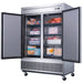 Dukers D55F reach-in freezer recessed handle and control detail