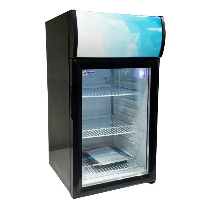 Omcan RS-CN-0052-B black countertop display refrigerator with lightbox