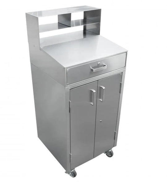 Omcan 43470 24 inch stainless steel mobile receiving desk