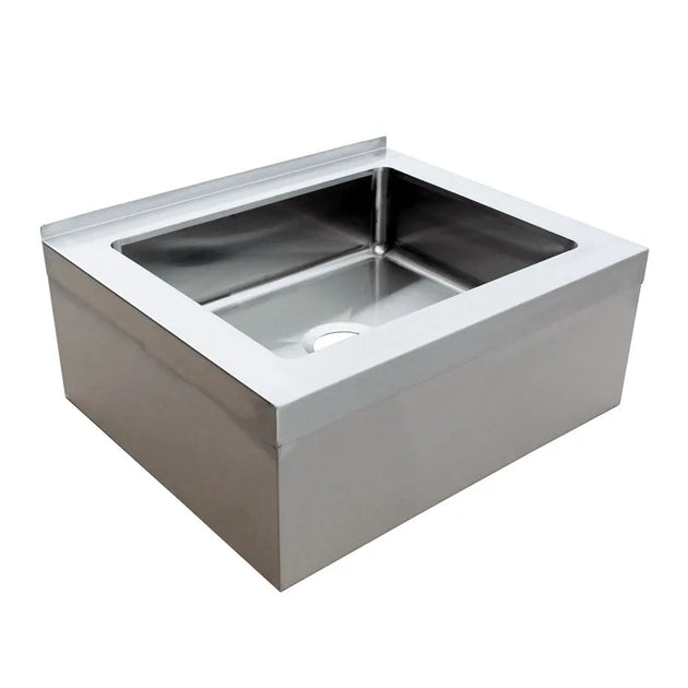 Omcan 44605 floor mount stainless steel mop sink with drain basket