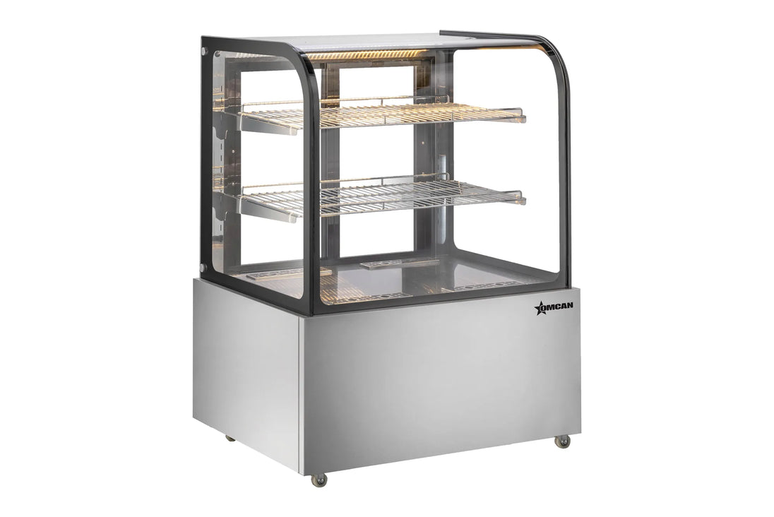 Omcan DW-CN-0270-R 37 inch curved glass floor model display warmer