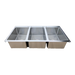 Omcan 44604 three compartment stainless steel drop in sink with flat top