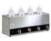 Omcan FW-CN-1604 four bottle stainless steel squeeze bottle sauce warmer