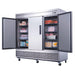 Dukers D83F reach-in freezer recessed handle and control panel detail