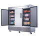 Dukers D83F reach-in freezer recessed handle and control panel detail