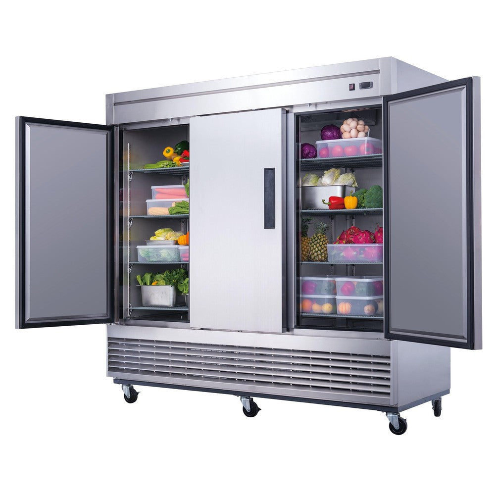 Dukers D83R reach-in refrigerator recessed handle and control panel detail