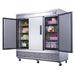Dukers D83R reach-in refrigerator recessed handle and control panel detail
