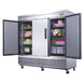 Dukers D83R reach-in refrigerator recessed handle and control panel detail