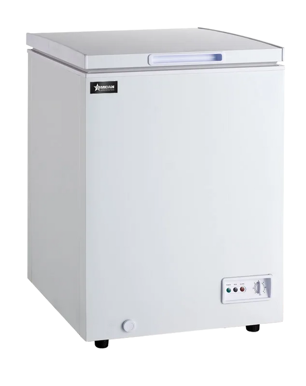 Omcan FR-CN-0142 30 inch white chest freezer with solid flat top
