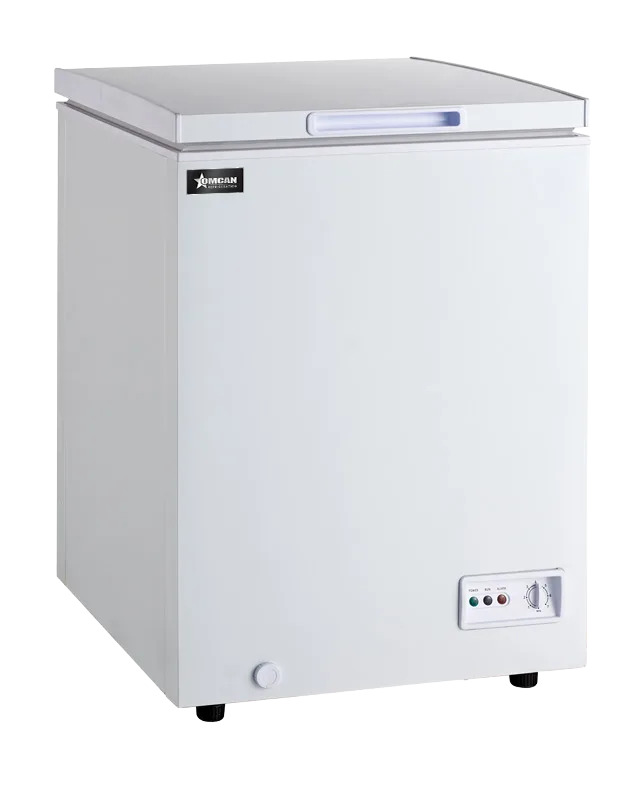 Omcan FR-CN-0142 30 inch white chest freezer with solid flat top