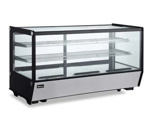 Omcan RS-CN-0252-5 60 inch square glass countertop refrigerated showcase