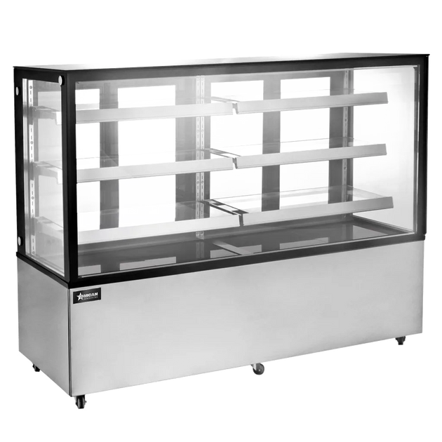 Omcan RS-CN-0571-S 72 inch square glass refrigerated floor display case