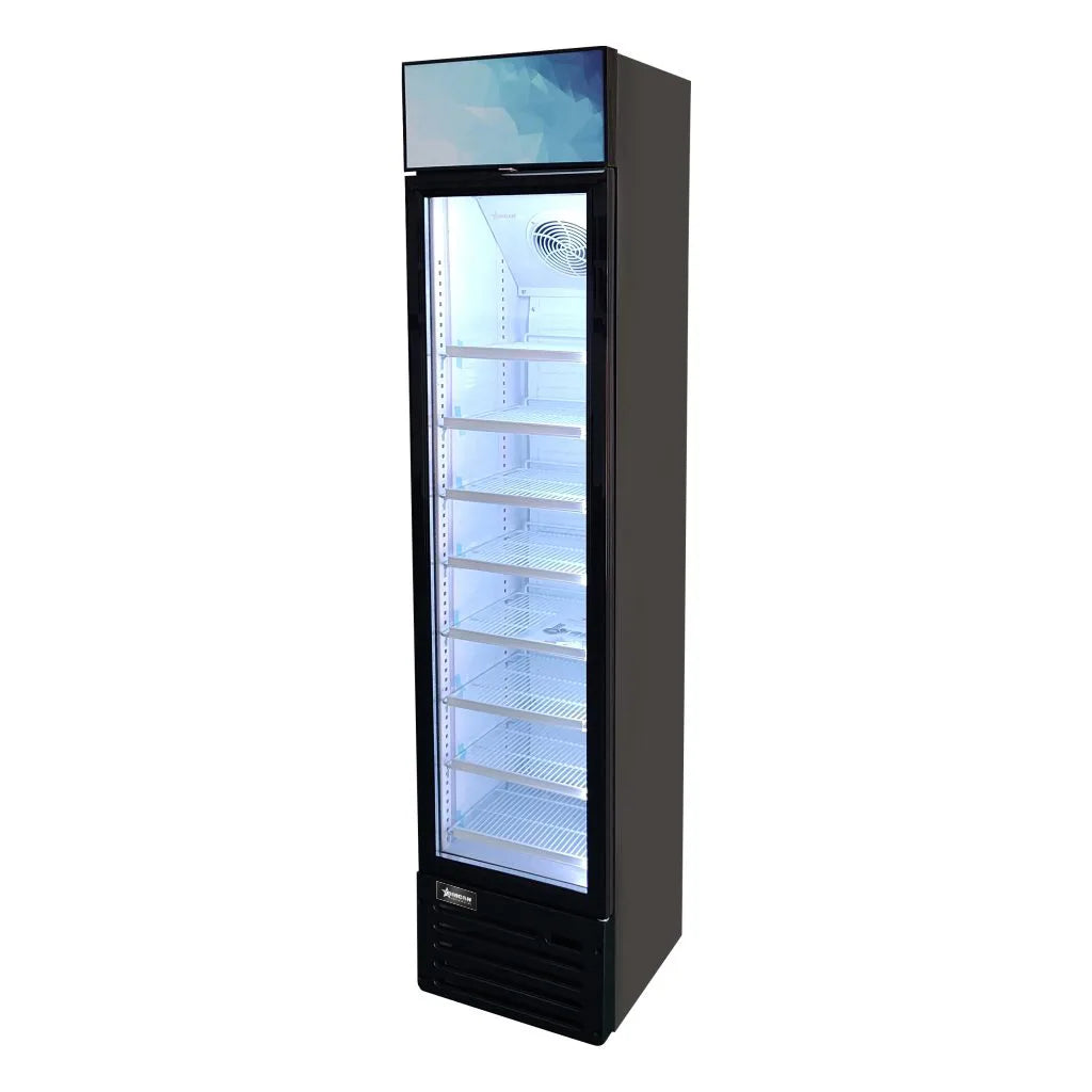 Omcan RS-CN-0145 slim display refrigerator detail view