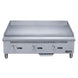 Dukers DCGMA36 gas griddle front view showing control panel and grease drawer