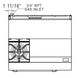 DCR36-2B24GM dimension drawing showing 36 inch width and rear gas connection location